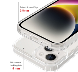 TPU-Crystal Bescherm-Hoes Cover Skin voor iPhone 15    Transparant