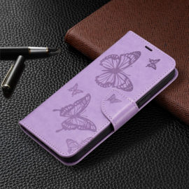 PU BookCover Hoes Etui voor Samsung Galaxy S24     Vlinders - Paars