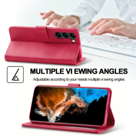 Luxe BoekCover Etui Hoes Map  voor Samsung Galaxy S24 - S25   -  Roze