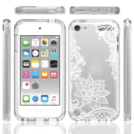 Armor-Case Bescherm-Cover Skin Sleeve voor iPod Touch   Wit  -  Transparant