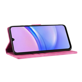 BoekCover Hoes Etui voor Samsung Galaxy A56 - A36  -  Kat en Hart  - Roze  - Reliëf
