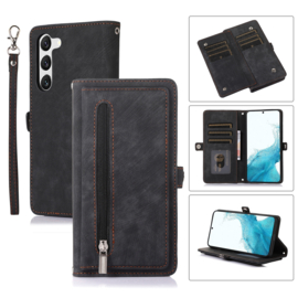 3 Pas - Portemonnee Etui Hoes voor Samsung Galaxy S23   -  Zwart