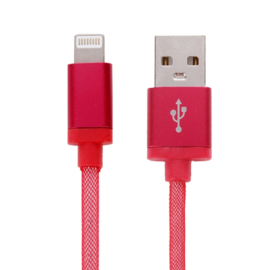 Lightning Oplader en Data USB Kabel voor iPhone 14 - iPad   20cm     Rood