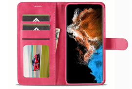 Luxe BoekCover Etui Hoes Map  voor Samsung Galaxy S24 - S25   -  Roze
