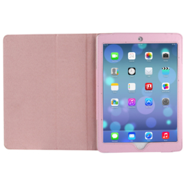 PU Bescherm-Opberg Map Hoes Etui voor iPad Air  Roze