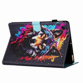 Luxe Bescherm-Etui Hoes Map voor Samsung Galaxy Tab A9 Plus - 11 -    Wolf