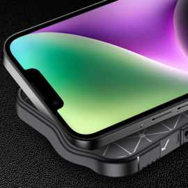 Luxe TPU Carbon  Bescherm-Hoes Cover Skin voor iPhone 16e   -   Zwart