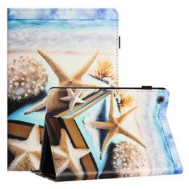 Luxe Bescherm-Etui Hoes Map voor Samsung Galaxy Tab  A9 Plus - A11 Plus - 11"  -   "Zeester - Strand"