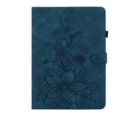 Bescherm-Etui Hoes Map voor Samsung Galaxy Tab S11 - 11"- Lelie - Blauw
