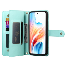 Luxe Portemonnee - Etui  Hoes Tas voor Samsung Galaxy S26   - Met Schouder - Draagkoord -  Turquoise