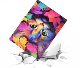 Luxe Bescherm-Etui Hoes Map voor Samsung Galaxy Tab A9 Plus - 11 -    "Rainbow Kitten"