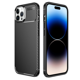 Luxe TPU Carbon  Bescherm-Hoes  voor iPhone 14 PLUS 6.7    Zwart