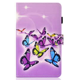 Bescherm-Etui Hoes Map voor Samsung Galaxy Tab A9 Plus - 11 -  Vlinders - Roze
