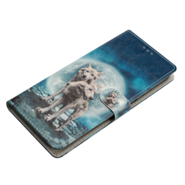 BoekCover Hoes Etui voor Samsung Galaxy A36  -  A56   -  Wolven - Maan