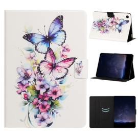 Luxe Bescherm-Etui Hoes Map voor Samsung Galaxy Tab  A9 Plus - A11 Plus - 11"  -   "Vlinders"