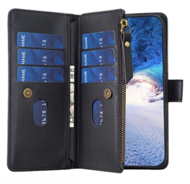 9 Pas - Luxe BookCover Wallet Etui voor Samsung Galaxy S23 PLUS    Zwart