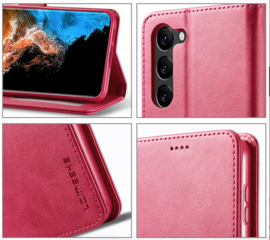 Luxe BoekCover Etui Hoes Map  voor Samsung Galaxy S24 - S25   -  Roze