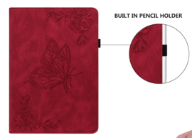 Vlinder - Bescherm-Etui Map voor iPad Mini 6 - Mini 7  - Rood