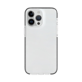 TPU Bescherm-Hoes Cover Skin + Screenprotector voor iPhone 15 Pro Max  Transparant-Zwart