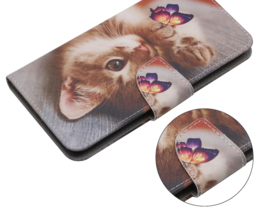 BookCover Hoes Etui voor Samsung Galaxy A16  - A26     Kitten - Vlinder