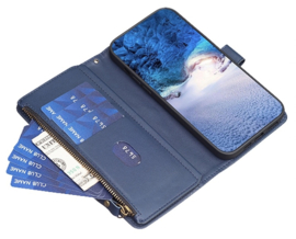 9 Pas - Luxe BookCover Wallet Etui voor Samsung Galaxy S24 ULTRA   Blauw