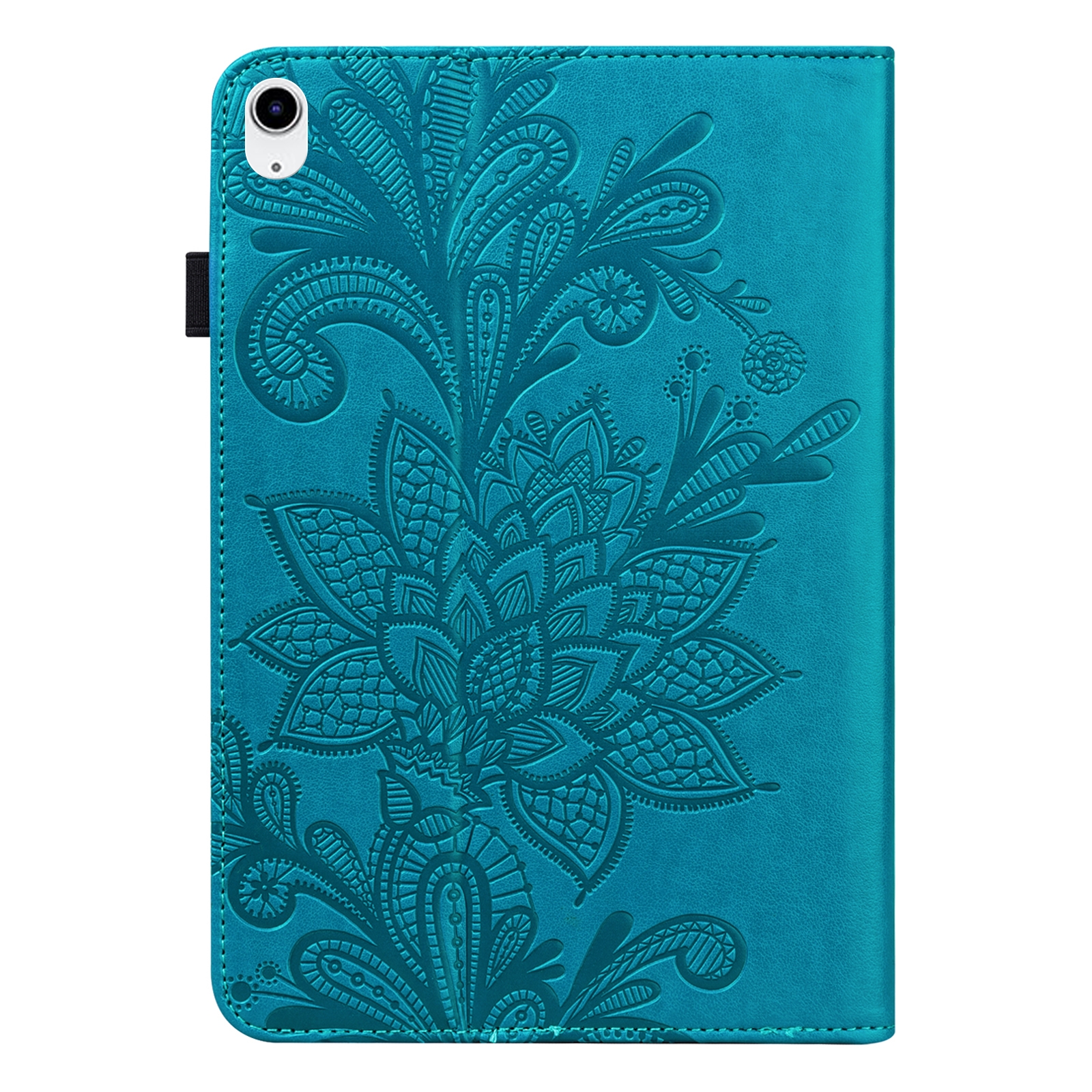 Bescherm-Etui Hoes Map voor Apple iPad 10 - 11 -  10.9  -   Bloem Reliëf - Groen/Blauw