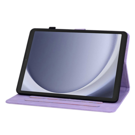 Luxe Bescherm-Etui Hoes Map voor Samsung Galaxy Tab A9 - A11  -  8.7"  -    Hart en Vlinder  -  Paars - Lila