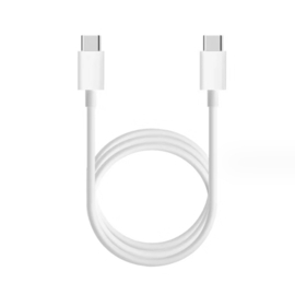 USB C  - USB C Oplader en Data Nylon-Kabel voor iPhone  Serie    100cm.  Wit