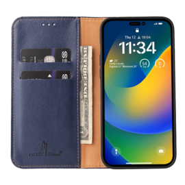 Luxe BookCover Hoes Etui voor iPhone 15  PRO MAX   Blauw