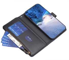 9 Pas - Luxe BookCover Wallet Etui voor Samsung Galaxy S23 ULTRA    Zwart