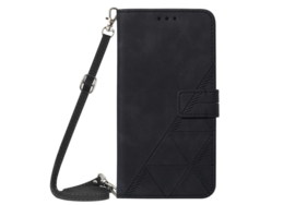 Hoes - Etui - Tas voor iPhone 16 Pro Max  - Met Schouder - Draagkoord -  Zwart