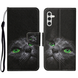 BookCover Hoes Etui voor Samsung Galaxy A54  -    Kat - Eyes  - Zwart