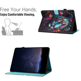 Luxe Bescherm-Etui Hoes Map voor Samsung Galaxy Tab A9 Plus - 11    "Tijger"