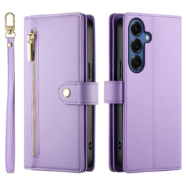 Luxe Portemonnee - Etui  Hoes Tas voor Samsung Galaxy S26   - Met Schouder - Draagkoord -  Lila - Paars