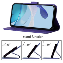 Hoes - Etui - Tas voor iPhone 16e  - Met Schouder - Draagkoord -  Paars