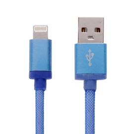 Lightning Oplader en Data USB Kabel voor iPhone - iPad   20cm    Blauw