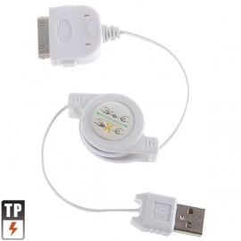 Inrolbare USB Kabel voor iPhone  Wit