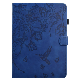 Bescherm-Etui Map Cover voor  Apple iPad 10 - 11 -  A16 - 10.9  -  Kolibrie  -  Blauw  - A2696