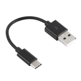 USB C oplader en Data USB Kabel voor Samsung A52 S21  10cm. Zwart