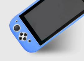 Silicone Bescherm/Grip  Hoes Skin + Screenprotector  voor Nintendo Switch 2  -  Licht-Blauw