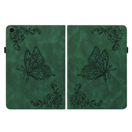 Luxe Bescherm-Etui Hoes Map voor Samsung Galaxy Tab  A9 Plus - A11 Plus - 11" -    Vlinder - Groen