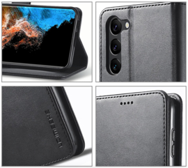 Luxe BoekCover Etui Hoes Map  voor Samsung Galaxy S24 - S25   -  Zwart