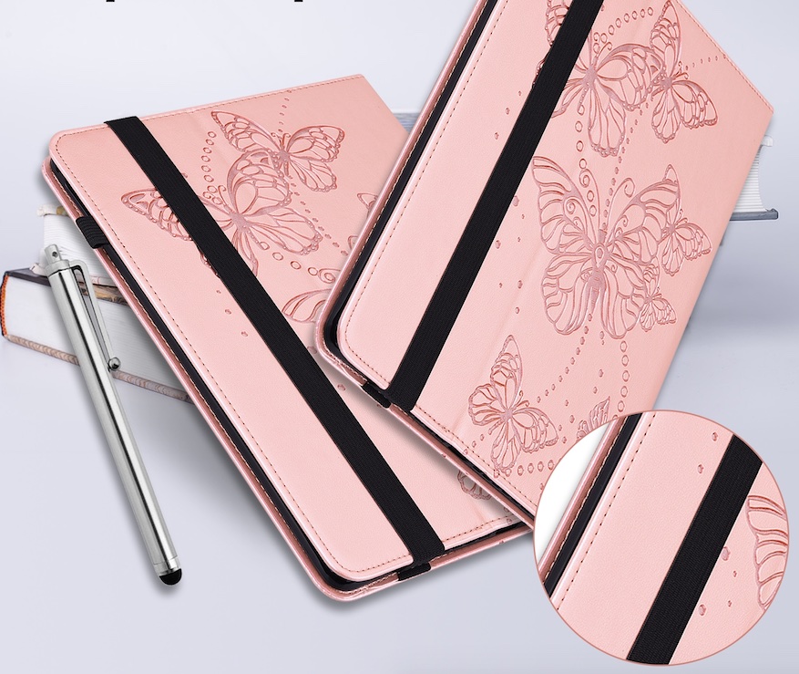 Bescherm-Etui Hoes Map voor Xiaomi Redmi Pad SE - 11  -  Vlinders -  Roze