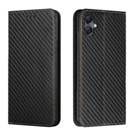 PU BoekCover Hoes Etui voor Samsung Galaxy A06   Zwart   -  Carbon