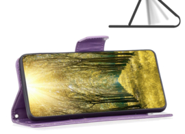 PU BookCover Hoes Etui voor Samsung Galaxy S24     Vlinders - Paars