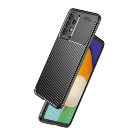 Samsung Galaxy A33   - Carbon TPU Bescherm-Hoes Skin - Zwart