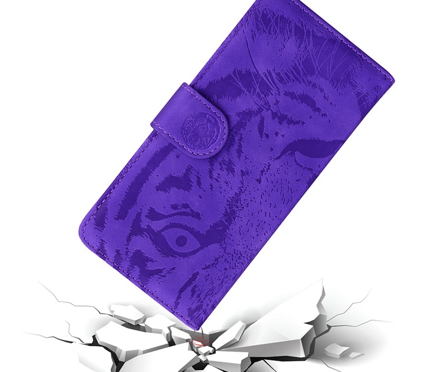 BoekCover Etui Hoes voor Samsung Galaxy A36 - A56  -  Paars  -  Tijger in Reliëf