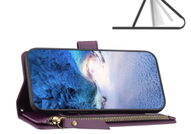 9 Pas - Portemonnee Etui Hoes voor iPhone 15    -    Paars