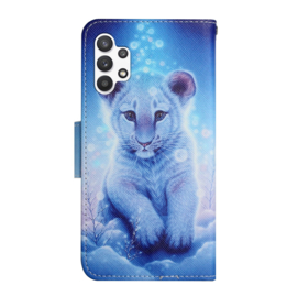 BookCover Hoes Etui voor Samsung Galaxy A13     Tijger - Welp - Blauw