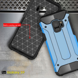Samsung Galaxy S9 - Hybrid Tough Armor-Case Bescherm-Cover Hoes - Blauw